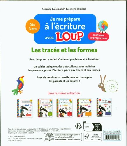Produktbild: Je me pr&eacute;pare &agrave; l'&eacute;criture avec Loup : les trac&eacute;s et les formes