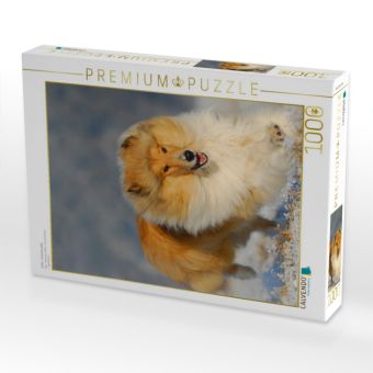 Produktbild: CALVENDO Puzzle Collie - Winterfreuden | 1000 Teile Lege-Gr&ouml;&szlig;e 64x48cm Foto-Puzzle f&uuml;r gl&uuml;ckliche Stunden
