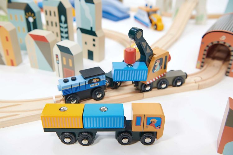 Produktbild: Tender Leaf 7508703 - Eisenbahnset 3 Landschaften, Mountain View-Zugset, Holz, 115-teilig