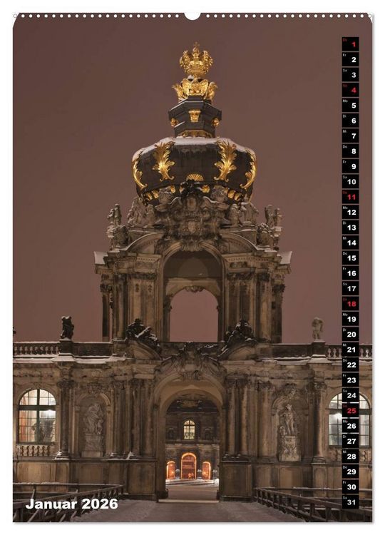 Produktbild: Dresden bei Nacht (Wandkalender 2026 DIN A2 hoch), CALVENDO Monatskalender