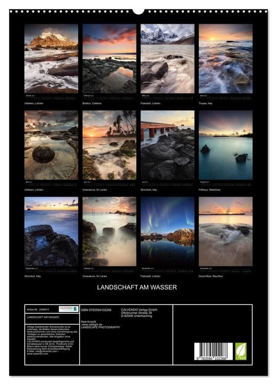Produktbild: LANDSCHAFT AM WASSER (hochwertiger Premium Wandkalender 2027 DIN A2 hoch), Kunstdruck in Hochglanz