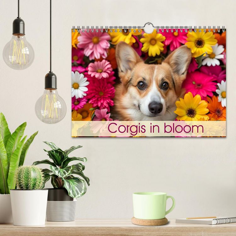 Produktbild: Corgis in Bloom (Wall Calendar 2026 DIN A4 landscape), CALVENDO 12 Month Wall Calendar