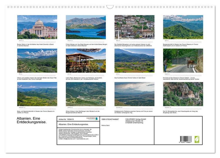 Produktbild: Albanien. Eine Entdeckungsreise. (Wandkalender 2026 DIN A2 quer), CALVENDO Monatskalender