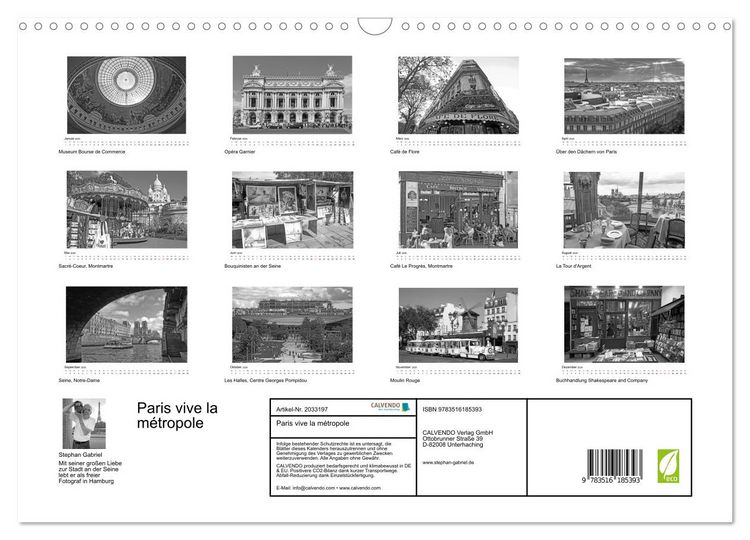 Produktbild: Paris vive la m&eacute;tropole (Wandkalender 2026 DIN A3 quer), CALVENDO Monatskalender