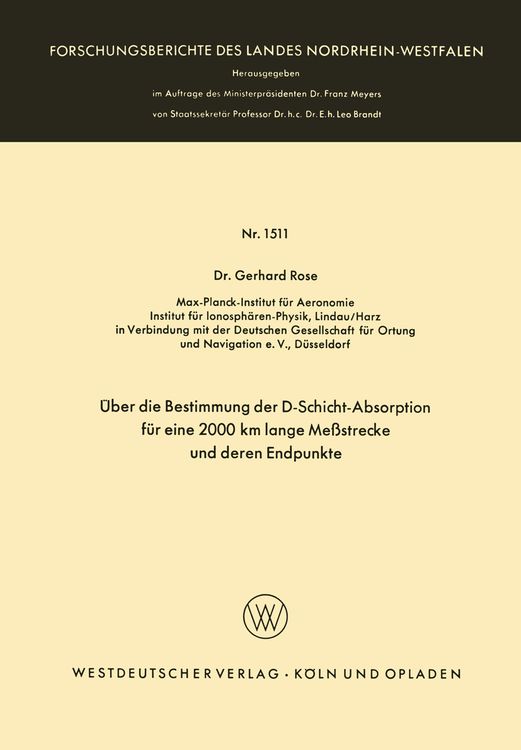 Produktbild: &Uuml;ber die Bestimmung der D-Schicht-Absorption f&uuml;r eine 2000 km lange Me&szlig;strecke und deren Endpunkte