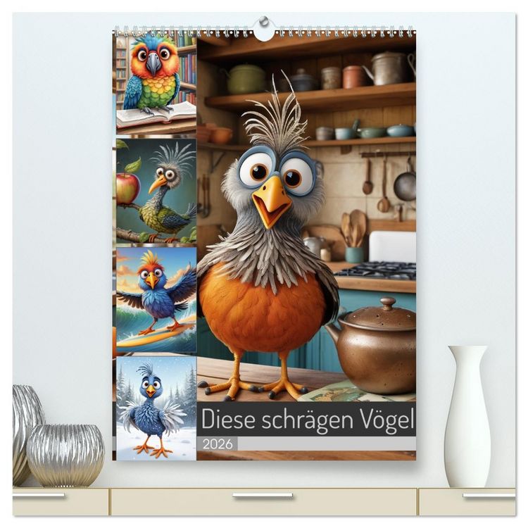 Produktbild: Diese schr&auml;gen V&ouml;gel (hochwertiger Premium Wandkalender 2026 DIN A2 hoch), Kunstdruck in Hochglanz