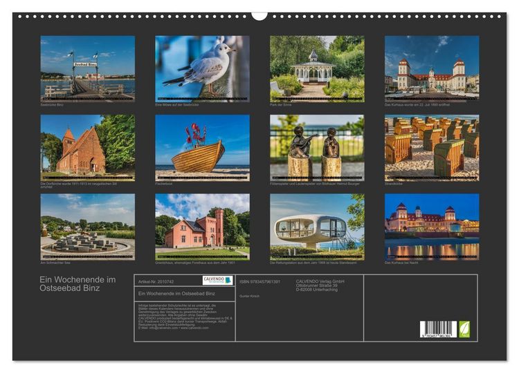 Produktbild: Ein Wochenende im Ostseebad Binz (Wandkalender 2026 DIN A2 quer), CALVENDO Monatskalender