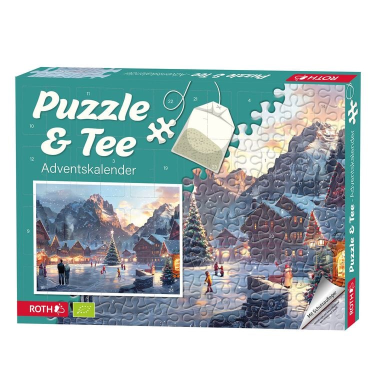 Produktbild: Puzzle & Bio-Tee-Adventskalender Motiv Eislaufen