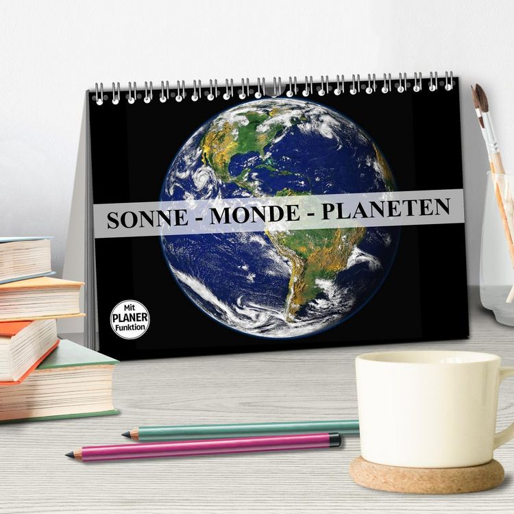 Produktbild: Sonne, Monde und Planeten (Tischkalender 2026 DIN A5 quer), CALVENDO Monatskalender