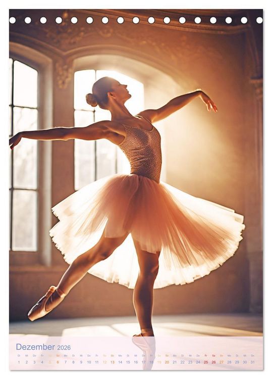 Produktbild: Mit Tutu und Spitzenschuhen Impressionen aus dem Ballett (Tischkalender 2026 DIN A5 hoch), CALVENDO Monatskalender