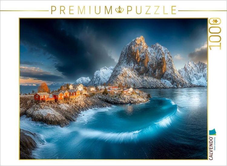 Produktbild: CALVENDO Puzzle Blick auf die Rorbuer, traditionelle rote Fischerh&auml;user | 1000 Teile Lege-Gr&ouml;&szlig;e 64x48cm Foto-Puzzle f&uuml;r gl&uuml;ckliche Stunden