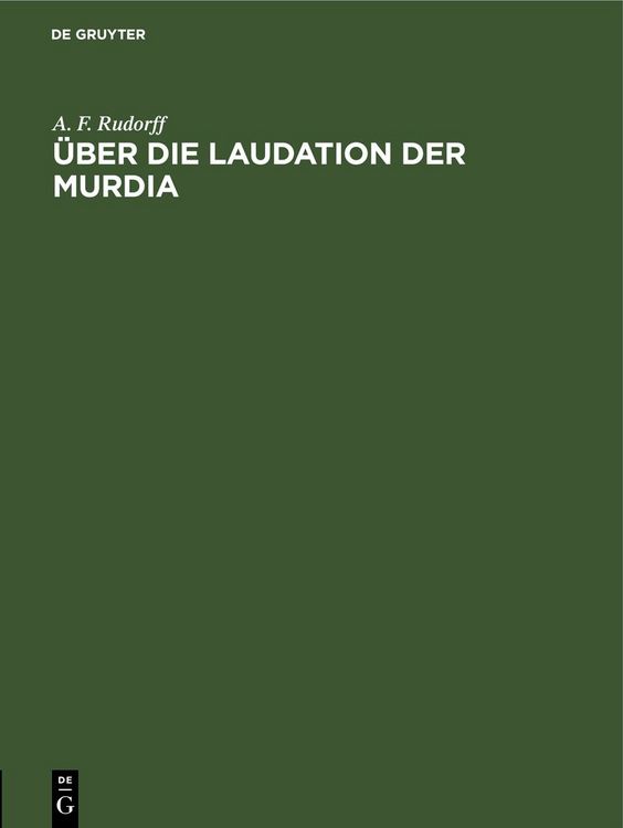 Produktbild: &Uuml;ber die Laudation der Murdia