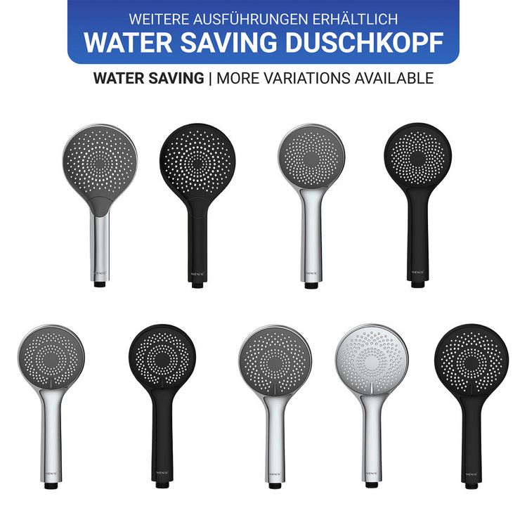 Produktbild: Duschkopf Watersaving Chrom &Oslash; 11 cm, Universal-Handbrause mit Wasserspar-System