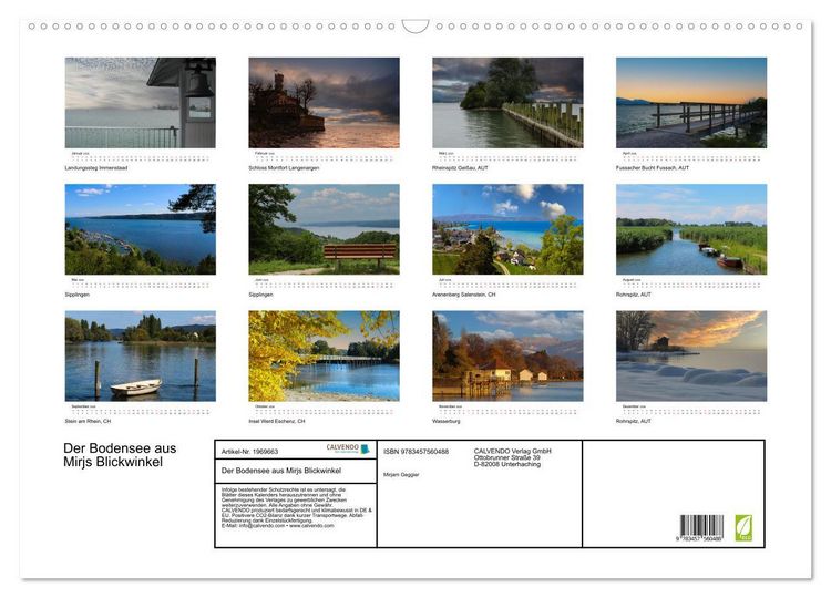 Produktbild: Der Bodensee aus Mirjs Blickwinkel (Wandkalender 2026 DIN A2 quer), CALVENDO Monatskalender