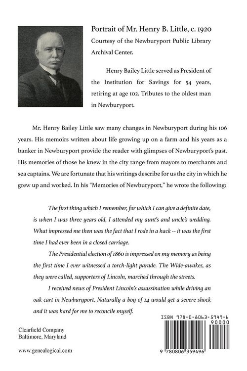 Produktbild: Memories of Newburyport, Massachusetts, by Henry Bailey Little, 1851-1957