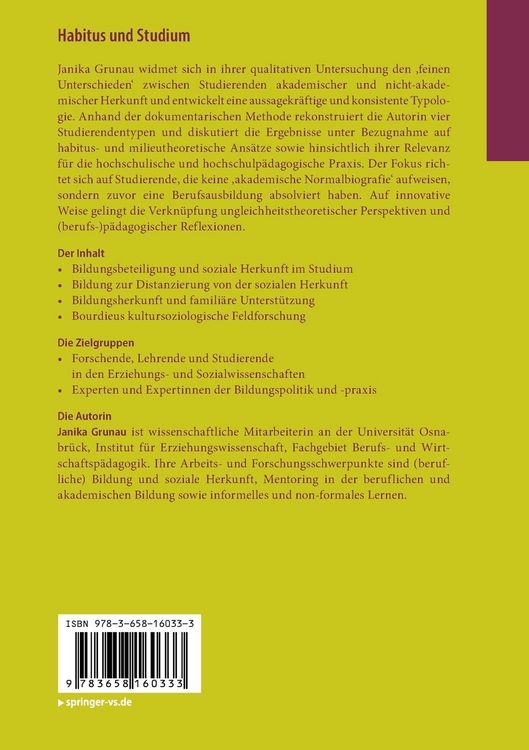 Produktbild: Habitus und Studium