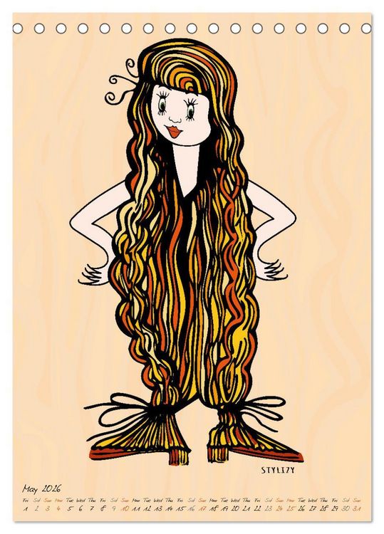 Produktbild: The HAIRSTYLAS Fashion (Desk Calendar 2026 DIN A5 portrait), CALVENDO 12 Month DeskCalendar