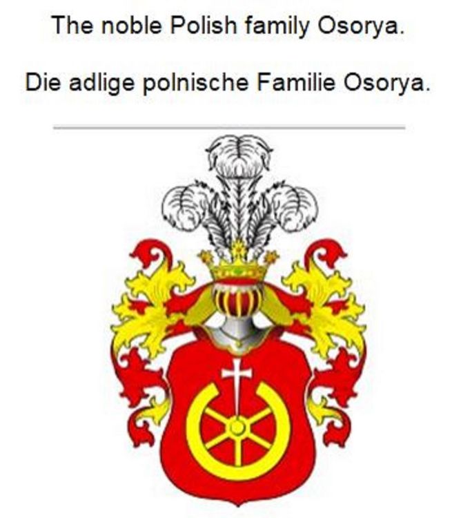 Produktbild: The noble Polish family Osorya. Die adlige polnische Familie Osorya.