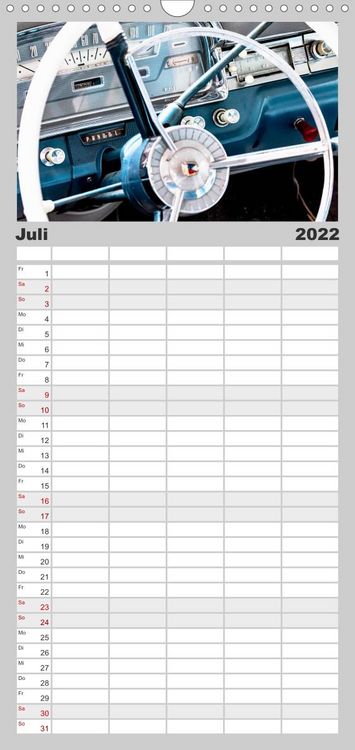 Produktbild: Familienplaner Oldtimer - Cockpits vergangener Zeiten (Wandkalender 2022 , 21 cm x 45 cm, hoch)