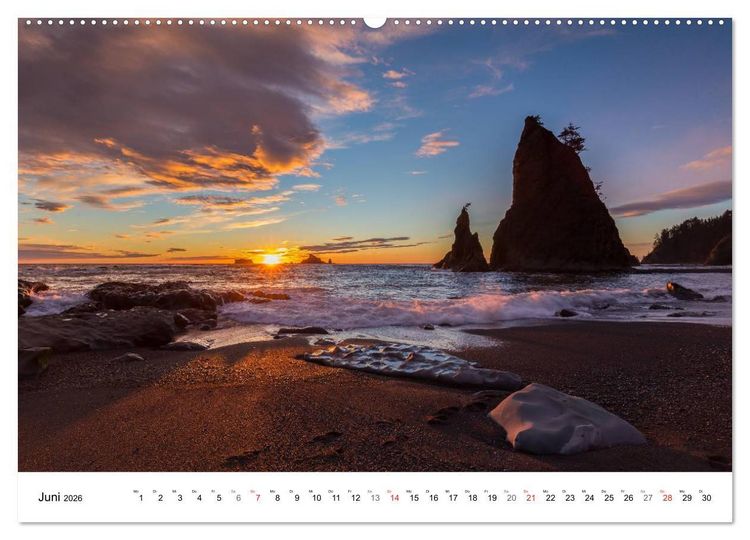 Produktbild: The Olympic National Park - Washington USA (hochwertiger Premium Wandkalender 2026 DIN A2 quer), Kunstdruck in Hochglanz