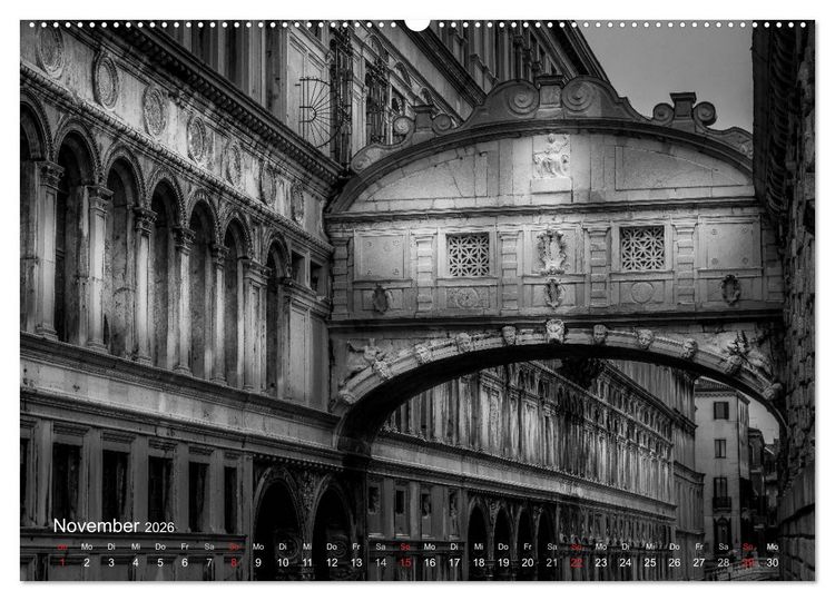 Produktbild: Venedig - Licht und Schatten (hochwertiger Premium Wandkalender 2026 DIN A2 quer), Kunstdruck in Hochglanz