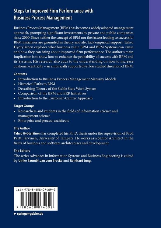 Produktbild: Steps to Improved Firm Performance with Business Process Management