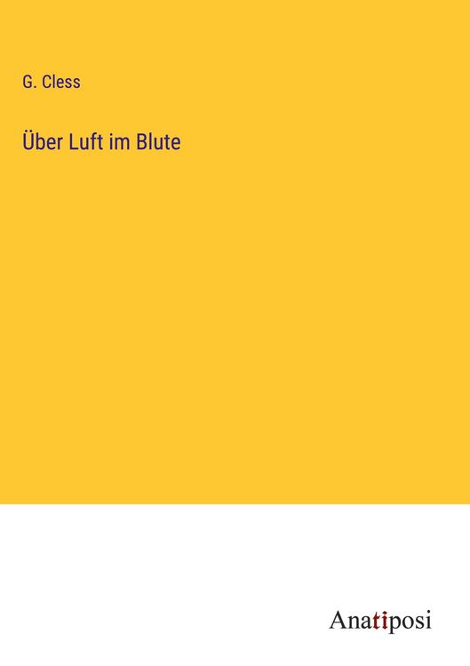 Produktbild: &Uuml;ber Luft im Blute