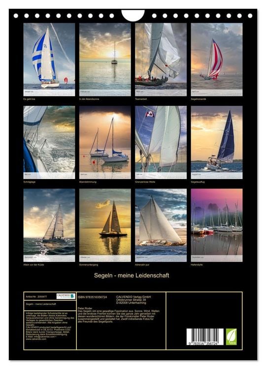 Produktbild: Segeln - meine Leidenschaft (Wandkalender 2026 DIN A4 hoch), CALVENDO Monatskalender