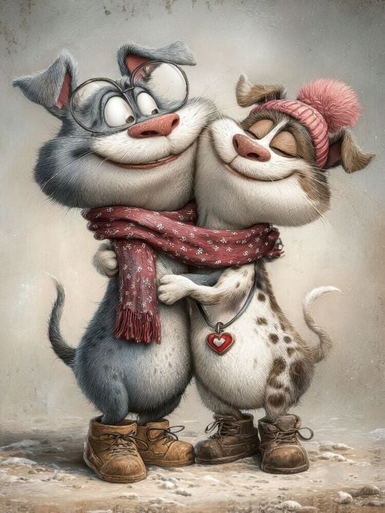 Produktbild: CALVENDO Puzzle Hunde - Liebe | 1000 Teile Lege-Gr&ouml;&szlig;e 64x48cm Foto-Puzzle f&uuml;r gl&uuml;ckliche Stunden