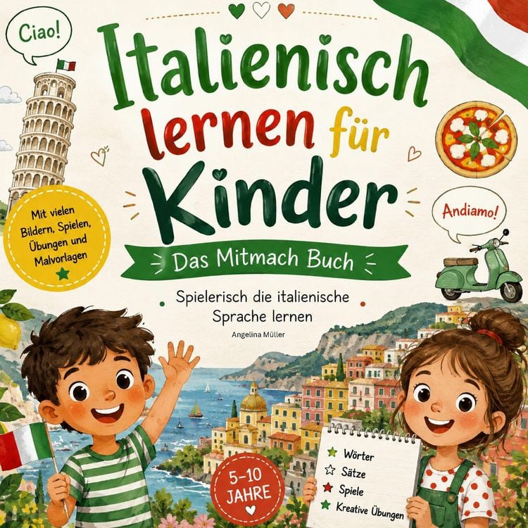 Produktbild: Italienisch lernen f&uuml;r Kinder - Das Mitmach Buch: Spielerisch die italienische Sprache lernen