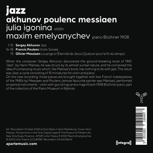 Produktbild: Jazz (Akhunov,Poulenc,Messiaen)