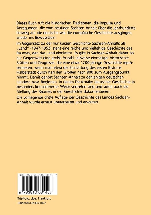 Produktbild: Geschichte des Landes Sachsen-Anhalt