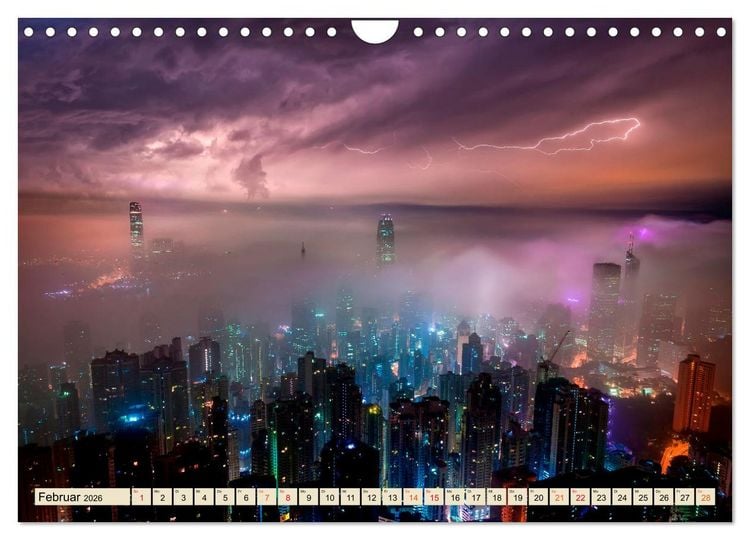 Produktbild: Metropolen - Weltst&auml;dte im Blitzlicht (Wandkalender 2026 DIN A4 quer), CALVENDO Monatskalender