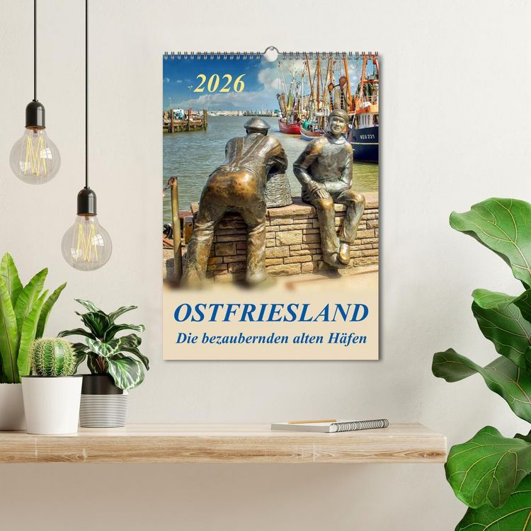 Produktbild: Ostfriesland - die bezaubernden alten H&auml;fen / Planer (Wandkalender 2026 DIN A3 hoch), CALVENDO Monatskalender