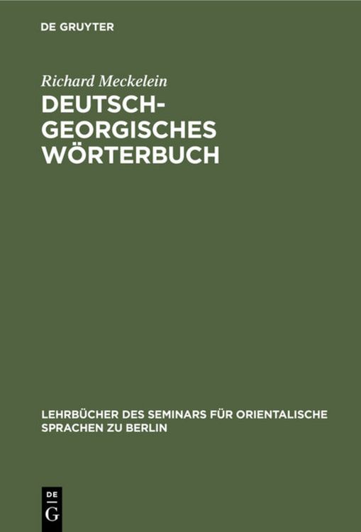 Produktbild: Deutsch-Georgisches W&ouml;rterbuch