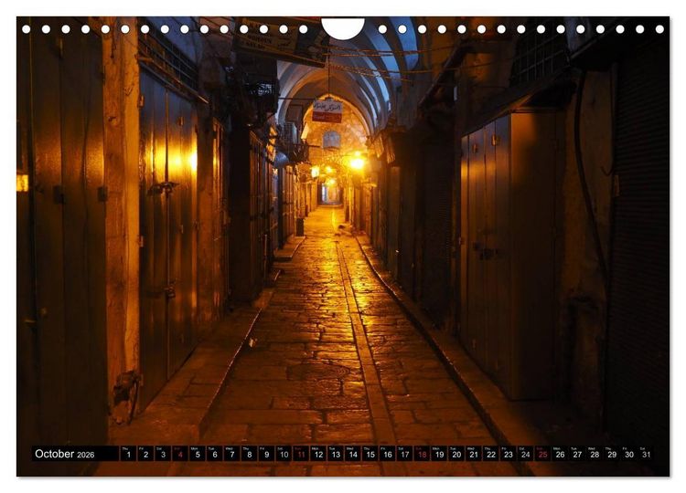 Produktbild: Jerusalem. The Holy City of three religions (Wall Calendar 2026 DIN A4 landscape), CALVENDO 12 Month Wall Calendar