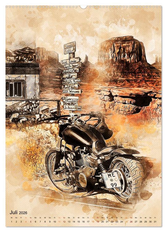 Produktbild: Route 66 - 2451 Meilen (hochwertiger Premium Wandkalender 2026 DIN A2 hoch), Kunstdruck in Hochglanz