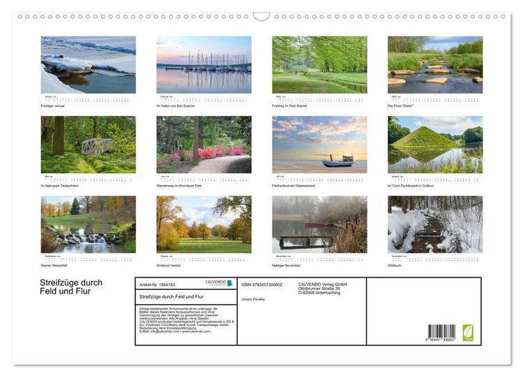 Produktbild: Streifz&uuml;ge durch Feld und Flur (Wandkalender 2026 DIN A2 quer), CALVENDO Monatskalender