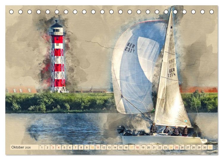 Produktbild: Ich liebe Segeln (Tischkalender 2026 DIN A5 quer), CALVENDO Monatskalender
