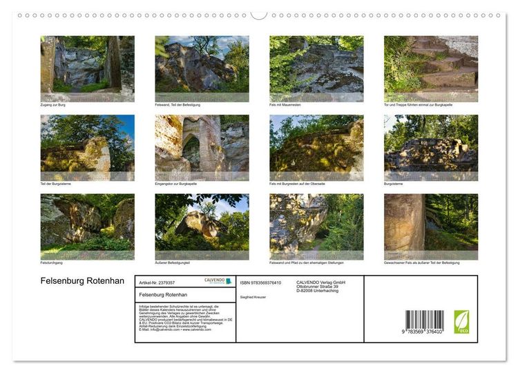 Produktbild: Felsenburg Rotenhan (hochwertiger Premium Wandkalender 2027 DIN A2 quer), Kunstdruck in Hochglanz