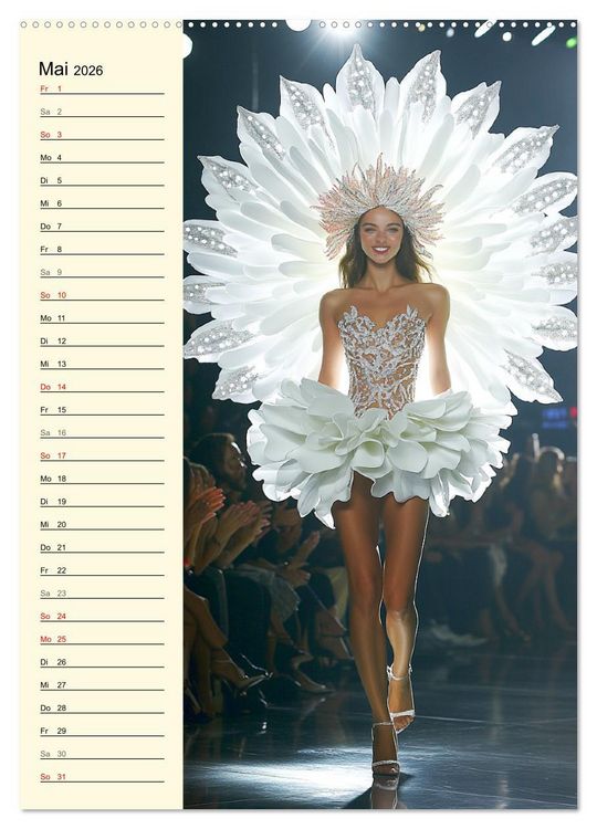 Produktbild: Bl&uuml;tenzauber. High Fashion auf dem Catwalk (hochwertiger Premium Wandkalender 2026 DIN A2 hoch), Kunstdruck in Hochglanz