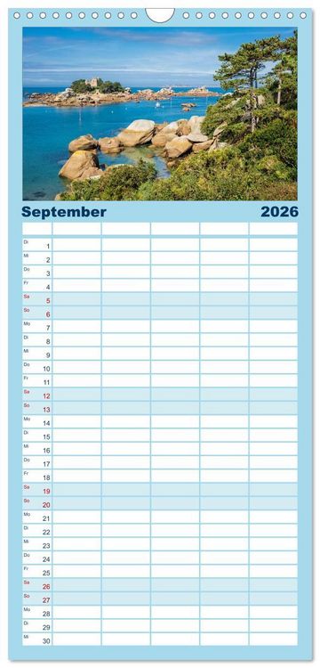 Produktbild: Familienplaner 2026 - Unterwegs in der Bretagne mit 5 Spalten (Wandkalender, 21 x 45 cm) CALVENDO