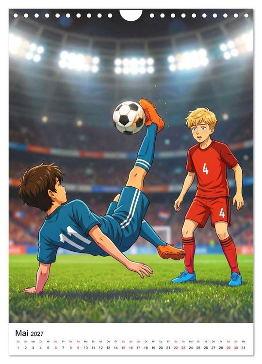 Produktbild: Level Up &ndash; Fu&szlig;ballhelden (Wandkalender 2027 DIN A4 hoch), CALVENDO Monatskalender