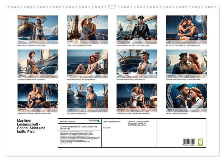 Produktbild: Maritime Leidenschaft - Sonne, Meer und hei&szlig;e Flirts (Wandkalender 2026 DIN A2 quer), CALVENDO Monatskalender