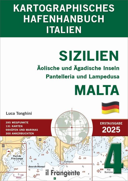 Produktbild: Kartographisches hafenhandbuch 4. Sizilien. &Auml;olische und &Auml;gadische Inseln Pantelleria und Lampedusa, Malta. Auch online verf&uuml;gbar