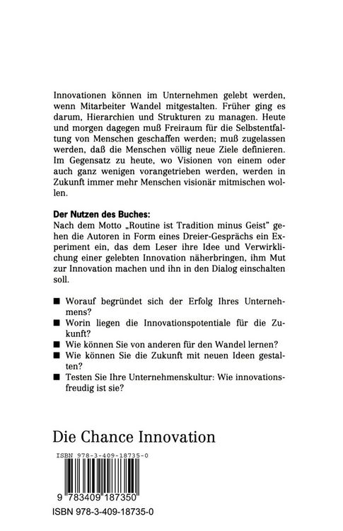 Produktbild: Die Chance Innovation