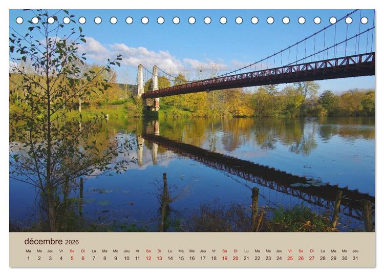 Produktbild: Paysages de l'Yonne (Calendrier de bureau 2026 DIN A5 vertical), CALVENDO calendrier mensuel