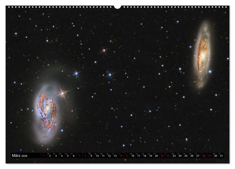 Produktbild: Galaxien des Nordhimmels (hochwertiger Premium Wandkalender 2026 DIN A2 quer), Kunstdruck in Hochglanz