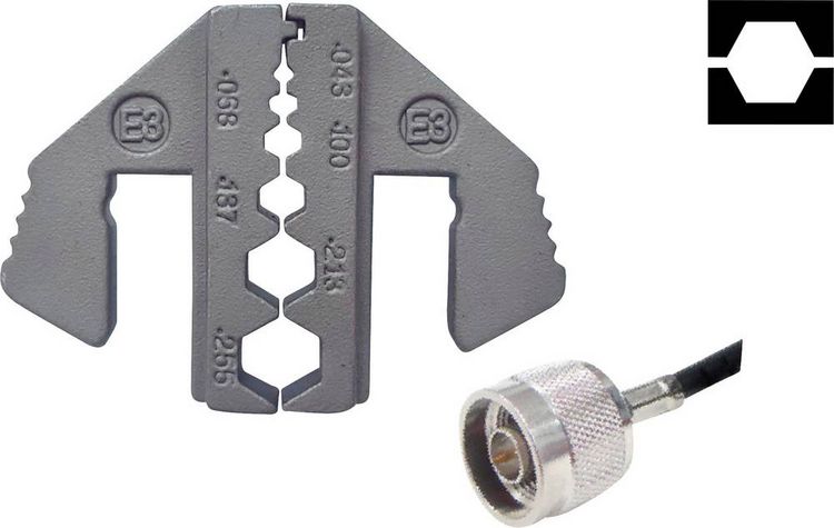 Produktbild: TOOLCRAFT PLE-0E6 Crimp-Eins&auml;tze Geeignet f&uuml;r Kabeltyp: RG59, RG58, RG6 Passend f&uuml;r Marke (Zangen): TOOLCRAFT PZ-500