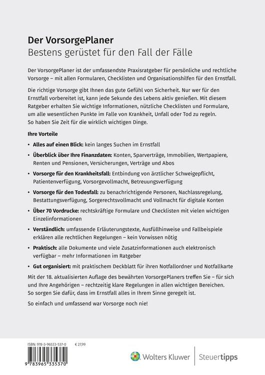 Produktbild: Der VorsorgePlaner
